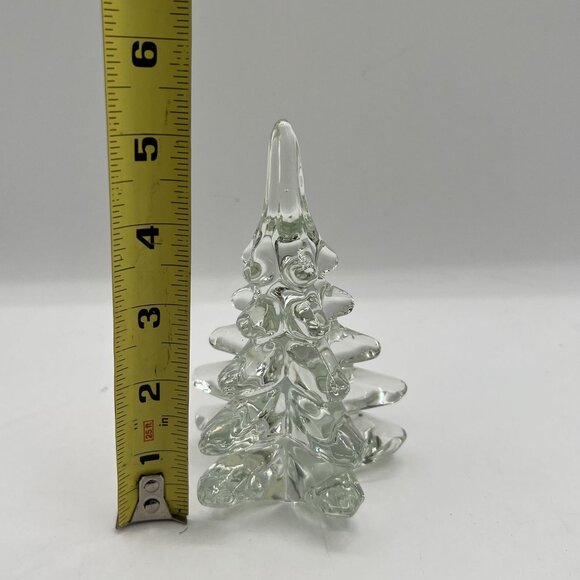 Vintage Handcrafted Crystal Christmas Tree Figurine 5" Holiday Decor Taiwan Made - Picture 7 of 10